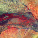Vue aérienne d'un paysage qui ressemble à une vue au microscope de tissus humains.